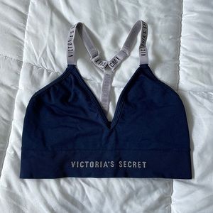 (BLUE) VICTORIA SECRET LOGO RACERBACK BRALETTE